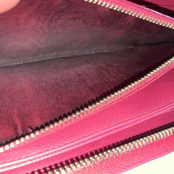 💥AUTHENTIC💥 Prada Saffiano Zip Around Clutch Wallet Pink - Picture 11 of 12